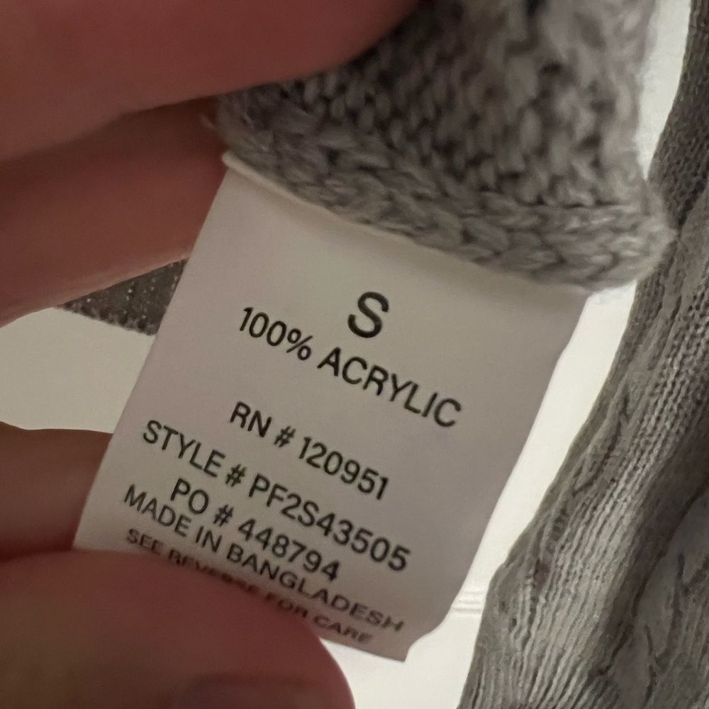‼️NWT: Pink Rose Heather Grey Zip Cable Knit Sweater - S - Picture 4 of 5